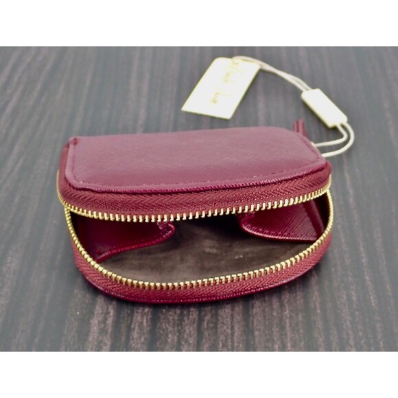 Charlie Paige Burgundy Zip Around Heart Logo Coin Purse GiftCraft Exclusive NWT - Picture 4 of 6